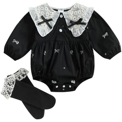 Newborn Baby Girl Bubble Romper Infant Smocked Bodysuit Jumpsuit Onesie with Socks Summer Clothes Outfits