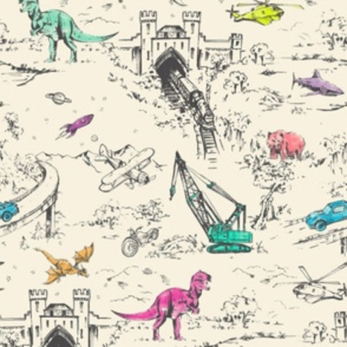 Adventure Toile Ivory Wallpaper By Pattern State
