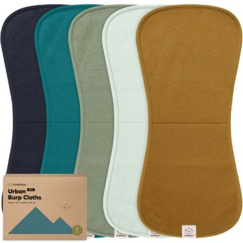 Keababies 5pk Organic Quin Baby Burp Cloths For Boys, Girls, Large Absorbent Cotton Burping Cloths For Babies, Newborns (muted Pastel)