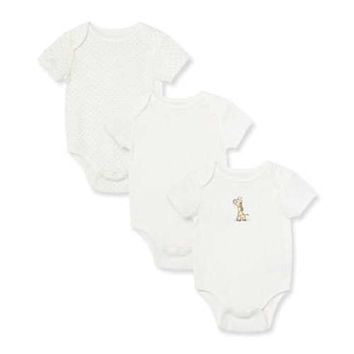 Little Me Baby Gender Neutral 3-Pack 100% Cotton Scratch Free Tag Bodysuits