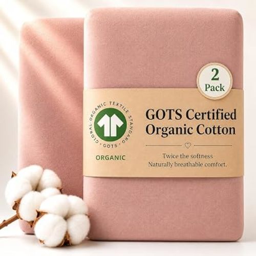 GOTS Organic Bedside Bassinet Sheets 33x20 and 35x19 Compatible with Maxi Cosi Iora, Baby Delight, Koola Baby Bond. Premium Weight Luxury Turkish Cotton - Boy, Girl