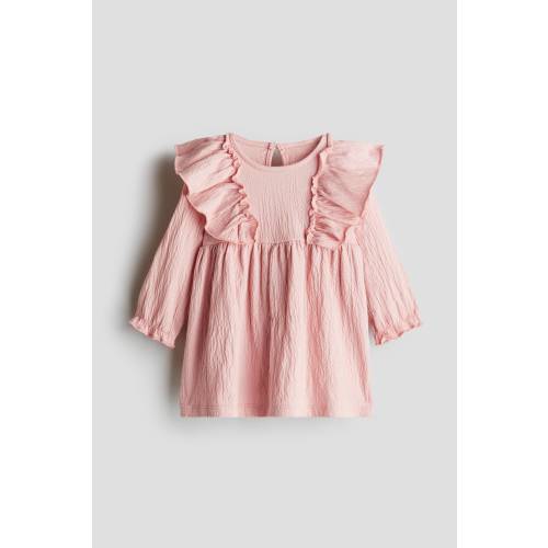 Crinkled Jersey Dress 9-12m- Light pink - Kids | H&M US