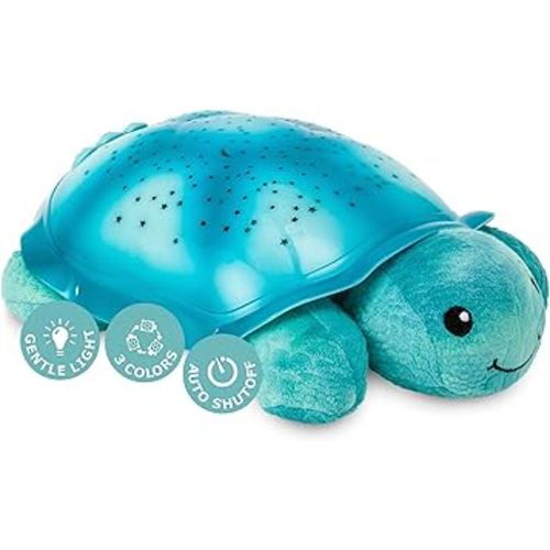 Cloud b Comforting Nightlight Star Projector w/ Soothing Sounds | Gentle Brightness | 3 Colors | Auto-Shutoff | Twinkling Twilight Turtle Aqua
