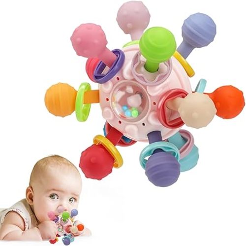 Baby Montessori Sensory Toys for 0-6 6-12 Months, Baby Teether Teething Toys for Babies 0 3 6 9 12 18 Months, Newborn Infant Learning Developmental Toys Gifts for 1 2 Year Old Boys Girls