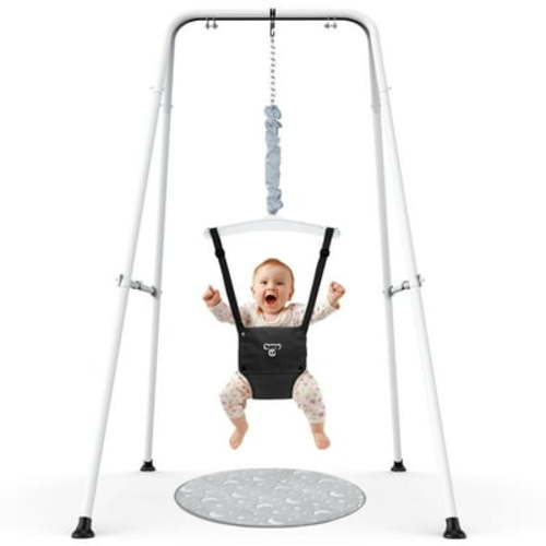 G TALECO GEAR Baby Jumper with Stand, Portable Baby Bouncers and Jumpers with Floor Mat, Jumper for Baby Boys/Girls 6-24 Months