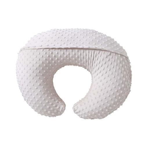 Nursing Pillow and Positioner, Breastfeeding, Bottle Feeding, Baby Sitting Support with Removable Ultra Soft Cover, Tummy Time Support for Baby Boys and Girls (Beige)