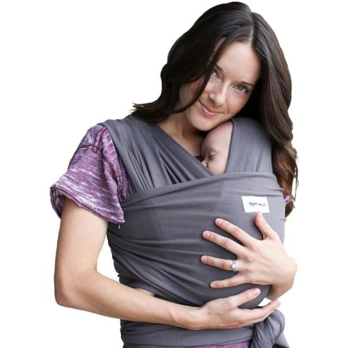 Sleepy Wrap Stretchy Ergonomic Baby Carrier Sling for Newborns to Toddlers - Hands-Free Lightweight Baby Wrap 7-35 lbs (Grey)