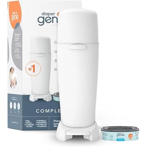 Diaper Genie Complete Diaper Pail System, White - AMAZON EXCLUSIVE - includes 4 Carbon Filters and 1 refill : Amazon.ca: Baby