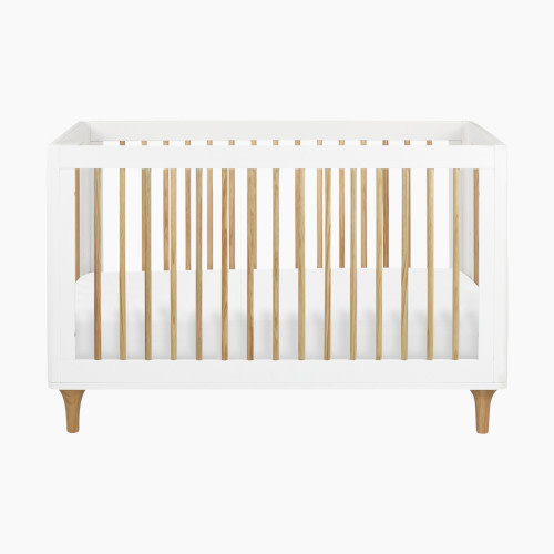 babyletto Lolly 3-in-1 Convertible Crib with Toddler Bed Conversion Kit - White/Washed Natural