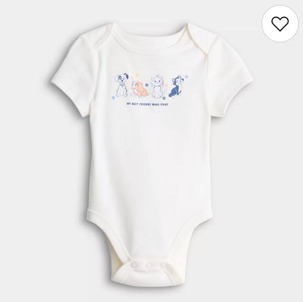 Baby Jumping Beans® Disney's Pets Short Sleeve Lapped Shoulder Bodysuit