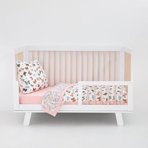 Cotton Muslin Toddler Bedding 3 Piece Set - Butterflies 2