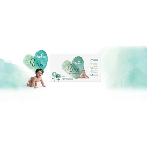 Pampers Diapers Newborn/Size 1 (8-14 lb), Pure Protection Disposable Baby Diapers, Hypoallergenic and Unscented Protection, Super Pack (Old Version), Size 1, 74 Count