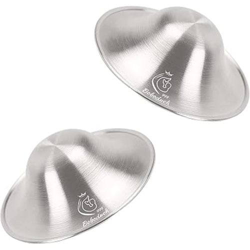 Boboduck The Original Silver Nursing Cups - X-L Size Nipple Shields for Nursing Newborn, 999 Carat Silver Nipple Covers for Breastfeeding
