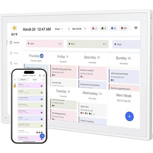 Digital Calendar, 10.1inch Smart WiFi Electronic Calendar&Chore Chart, IPS Touch Screen HD Display for Family Schedules, Share Moments Instantly from Anywhere Digital Calendar 10.1