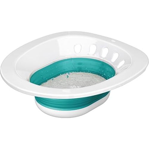 Pochik Sitz Bath for Toilet Seat, Sitz Baths for Hemorrhoids and Postpartum Care, Yoni Steam Seat, Collapsible Basin for Epsom Salt Soak, Sits Bath Kit for Women - Green