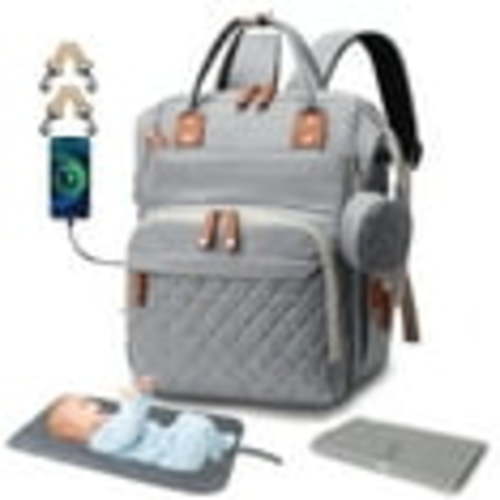 Posrue Diaper Bag Backpack, Portable Baby Bag Include Insulated Pocket, 3 In 1 Multi-Functional Travel Baby Diaper Bag with Diapers Changing Pad for Boys and Girls