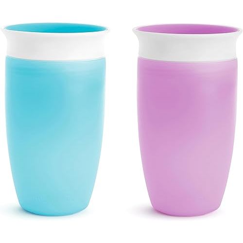 Munchkin® Miracle® 360 Toddler Sippy Cup, Spill Proof, 10 Ounce, Blue/Purple, 2 Count (Pack of 1)