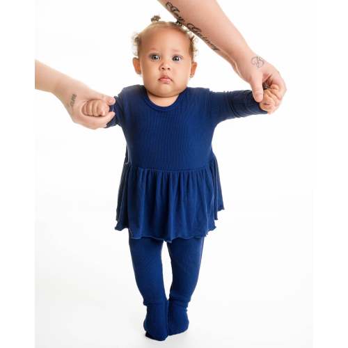 Reversible Opening Ready Set Romper® Twirl in Ribbed Into the Blue