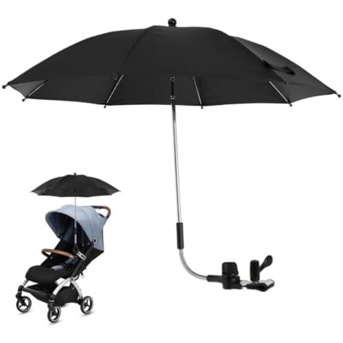 Universal Baby Parasol Stroller with Clamp, 360 Degree Adjustable, UPF 50+ UV Protection, Convenient and Lightweight, For Sun Protection Lightweight, Easy to install, Stroller Umbrella