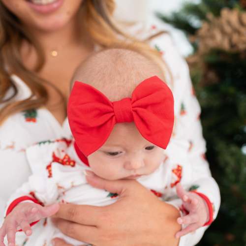 Bow Headband in Cardinal