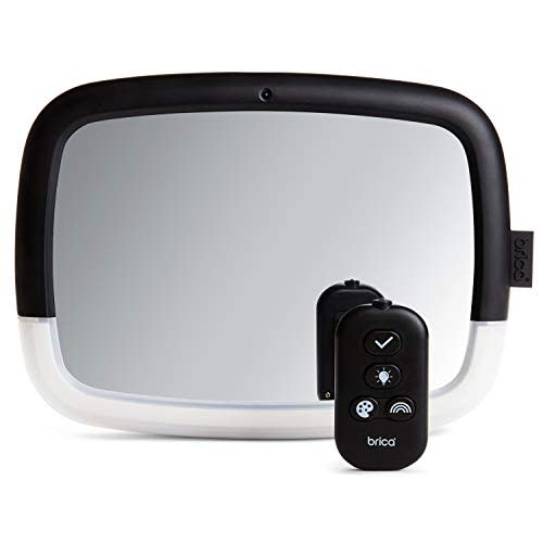 Munchkin® Brica® Night Light™ Pivot Baby in-Sight® Adjustable Car Mirror, Crash Tested and Shatter Resistant, Black