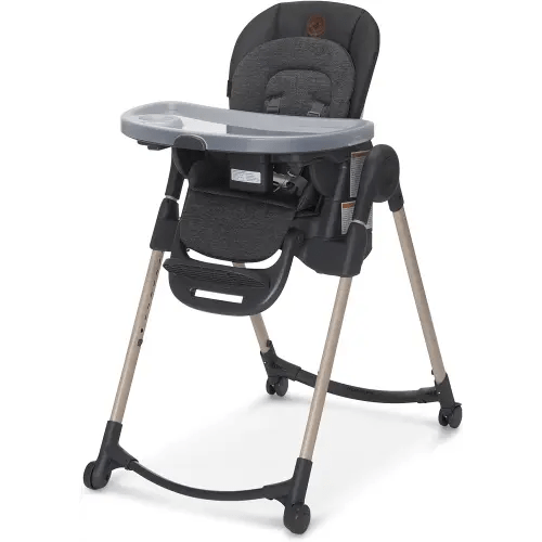 Maxi-Cosi Minla 6-in-1 High Chair Classic Slate: Portable and Foldable Baby High Chair, 6-in-1 Highchair for Babies and Toddlers