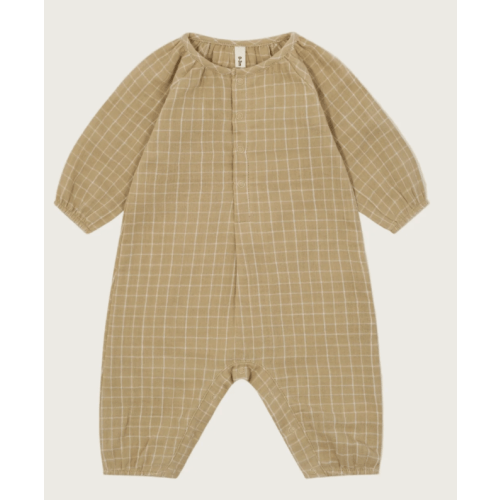 Grid Check Wheat Onesie | Organic Zoo
