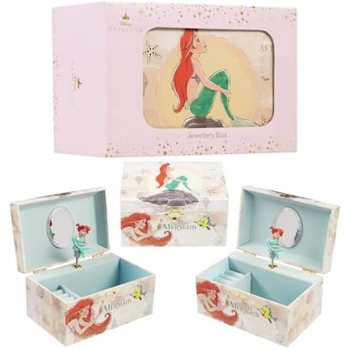 Disney Encanto Musical Jewellery Box for Girls Princess Frozen Storage Box with Spinning Mirabel The Little Mermaid Ariel Elsa Music Box, Gifts for Girls