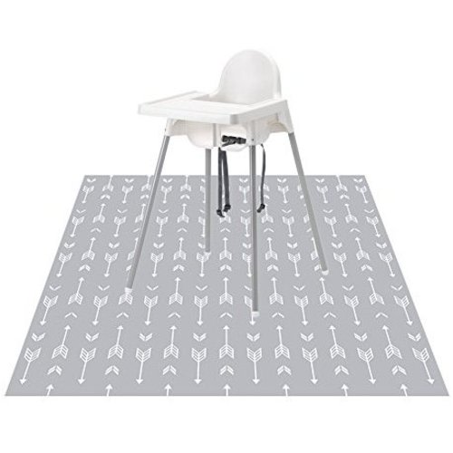 51” Splat Mat for Under High Chair/Arts/Crafts, Wo Baby Washable Spill Mat Waterproof Anti-Slip Floor Splash Mat, Portable Play Mat and Table Cloth (Arrow, 51")