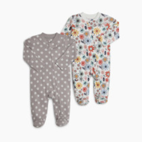 Small Story Printed Footie (2 Pack) - Dusty Floral, 0-3 M