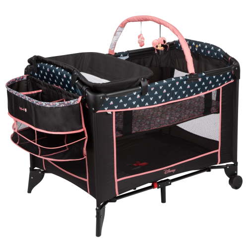 Disney Baby Sweet Wonder Playpen with Bassinet & Play Yard, Minnie Varsity, Infant