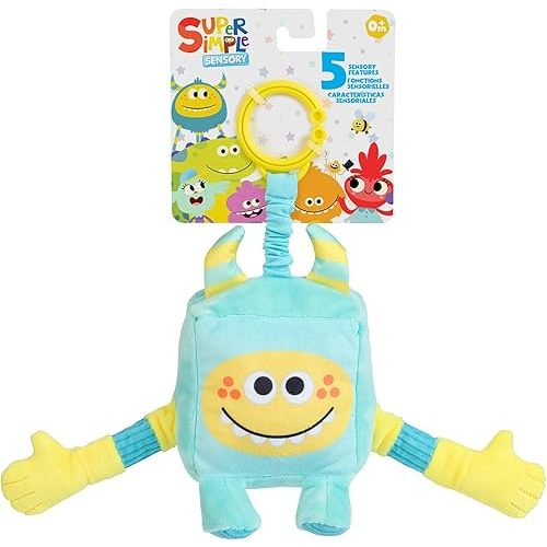 Super Simple WowWee Sensory Plush Monsters Rizzo (Blue) with 5+ Sensory Features (Ages 0+)
