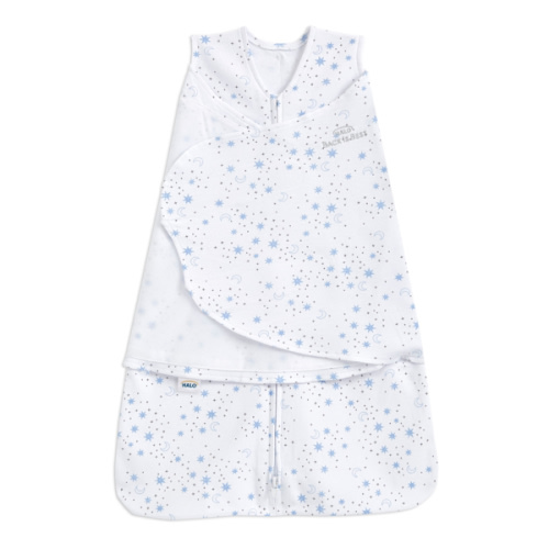 Cotton Swaddle Midnight Moons Blue S | HALO