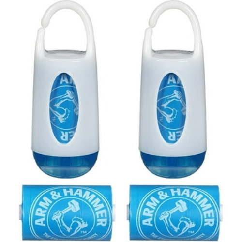 Munchkin Arm & Hammer Diaper Bag Dispenser and Bags, 2 Count, Blue