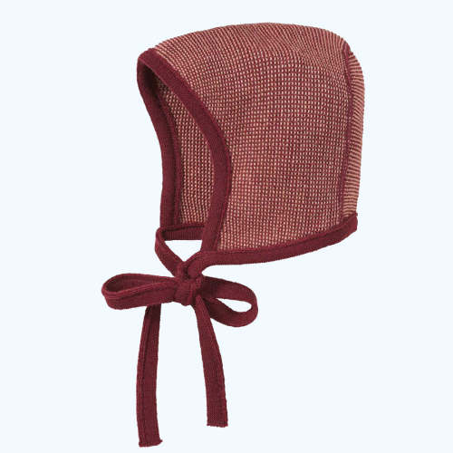 Knitted Baby Bonnet - Cassis Size 0