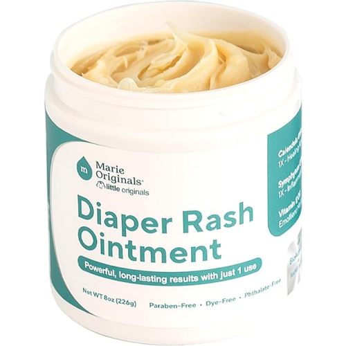 Marie Originals Premium Diaper Rash Ointment - Triple Action Diaper Rash Cream for Baby - Soothes and Moisturizes Dry Cracked Skin with Vitamin E, Coconut Oil, and Zinc Oxide diaper cream - 8 oz