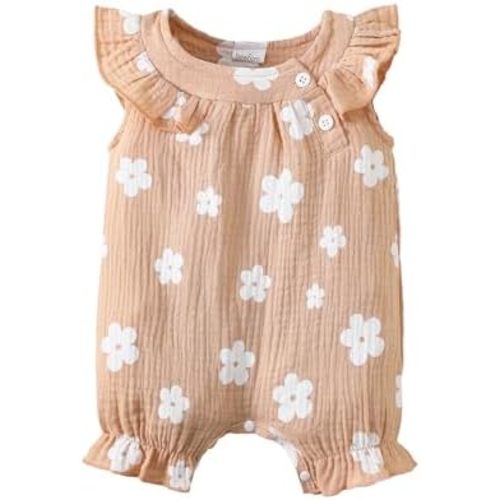 Newborn Baby Girl Clothes Romper Summer Outfits Infant Floral Short Sleeve Romper Jumpsuit Bodysuit