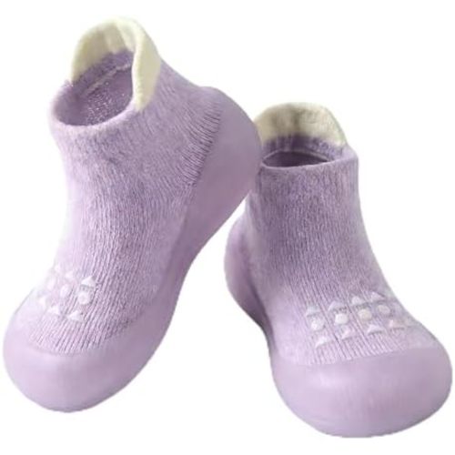 Hstyle Baby Sock Shoes Toddler Walking Shoes Infant Non-Slip Slippers Soft Rubber Sole Sneakers for Baby Boys Girls