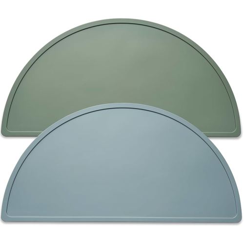 Silicone Placemats for Babies, Toddlers & Kids, BPA-Free Non-Slip Baby Table Mat Food Mats, 2 Pack
