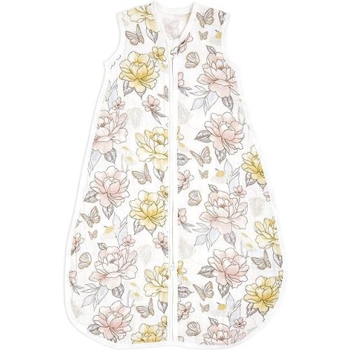 aden + anais Baby Sleeping Bag, 100% Organic Cotton Muslin, Wearable Swaddle Blanket for Girls & Boys, Breathable & Lightweight, TOG Rating 1.0, Earthly - Rosewood, 0-6 Months