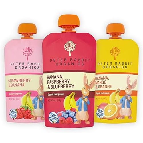 Peter Rabbit Organics Fruits Variety Pack 4 oz. Squeezable Pouches (Pack of 18)