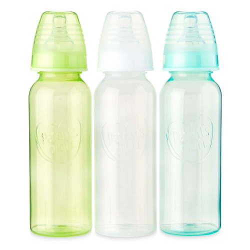 Parent's Choice Newborn Standard Neck Tinted Bottle, 9 Fl oz, 0+ Months, 3 Pack, Multicolor