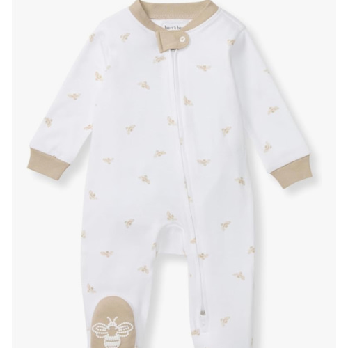 Burt's Bees Baby Boys Sleep and Play PJs, 100% Organic Cotton One-Piece Zip Front Romper Jumpsuit Pajamas