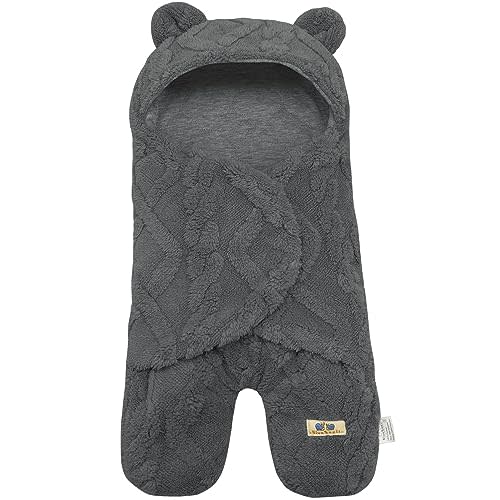 BlueSnail Comfortable Swaddling Blanket,Breathable and Soft Newborn Receiving Blanket (Grey)