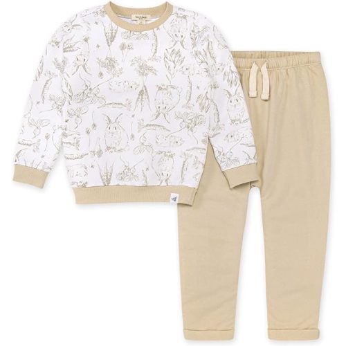 Burt's Bees Baby baby-boys Shirt and Pant Set, Top & Bottom Outfit Bundle, 100% Organic Cotton