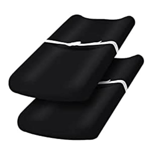 Amazon.com: PHF Baby Changing Pad Covers for Boys Girls, 2 Pack Ultra Soft Breathable Microfiber Changing Pad Table Sheets for Most Baby Changing Pads, Black & Black : Baby