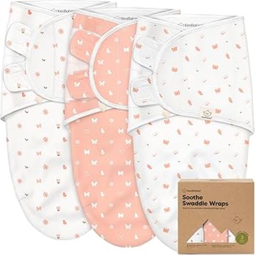 3-Pack Organic Baby Swaddle Sleep Sacks - Swaddles for Newborns, Infant 0-3 Months, Baby Girls, Boys, Soft & Snug Newborn Sleep Sack, Nursery Swaddling Blankets, Easy to Use (Butterflies)