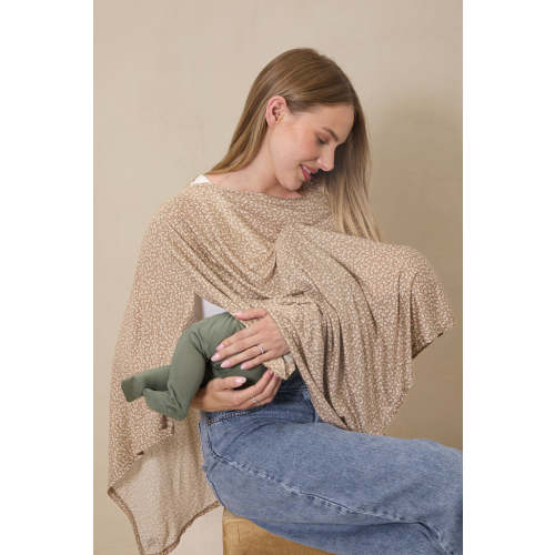 Cream Floral Nursing Cover