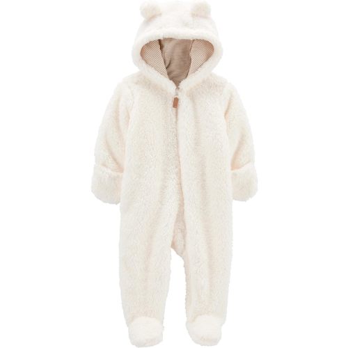 Carter's 0-9 Months Hooded Sherpa Bunting Pram - 3 Months - Vanilla Cream