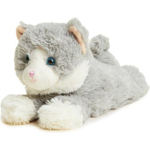 Laying Down Gray Cat Plush Toy